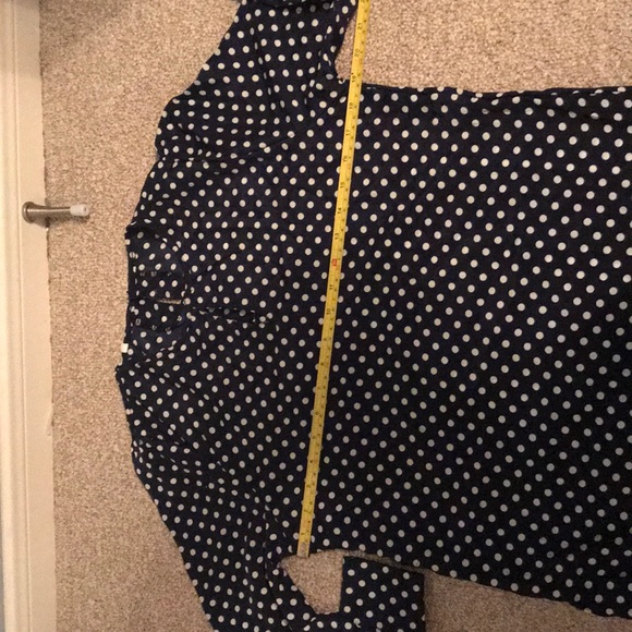🌺NEW🌺Blue & white polka dots long sleeve blouse - Picture 7 of 8